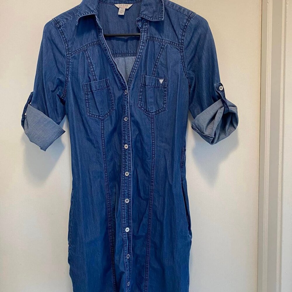 SALE ! 3 for $10 GUESS DENIM MINI DRESS SIZE XS